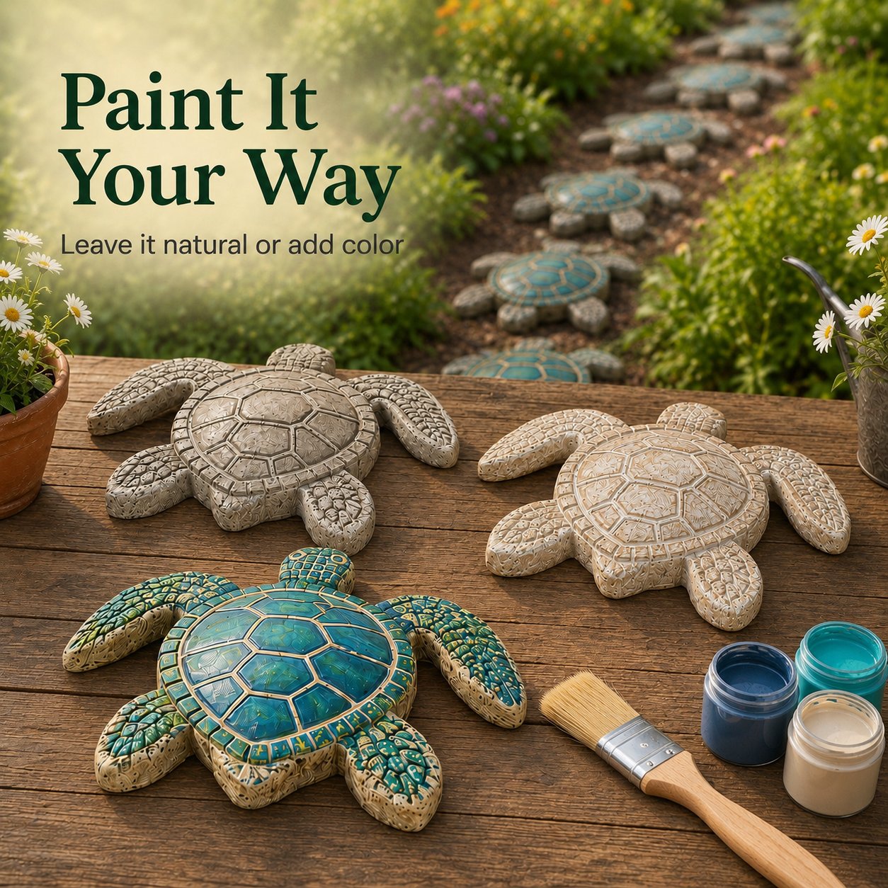 🌊 Reusable Ocean Themed Garden Art Mould | DIY Garden Ornament Mould