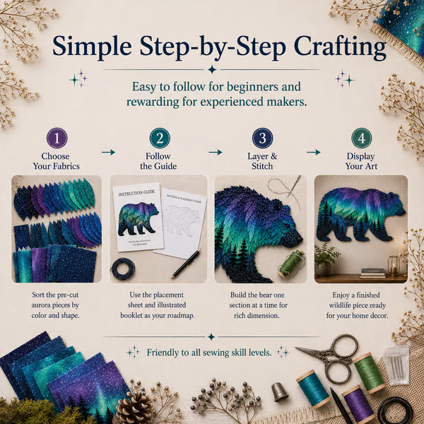 🐻Northern Lights Wildlife DIY Patchwork Kit