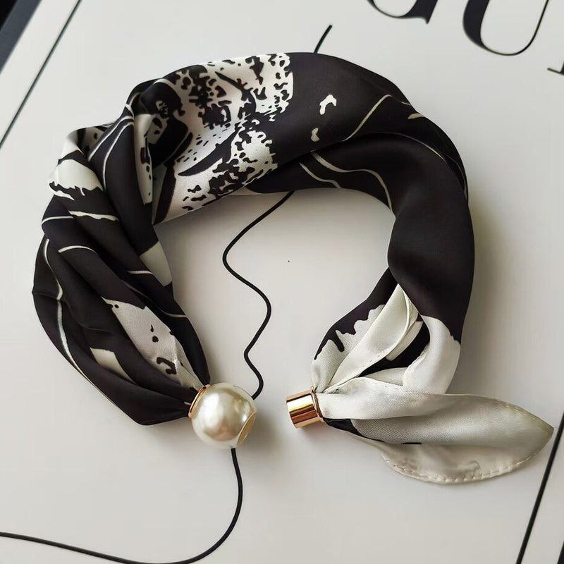 🤍 Pearl Scarf Necklace with Magnetic Clasp | Elegant Women’s Versatile Jewellery