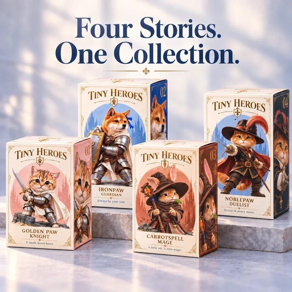 ⚔️🐾 Brave PawsTM – Tiny Fantasy Animal Heroes Collectible Figurines
