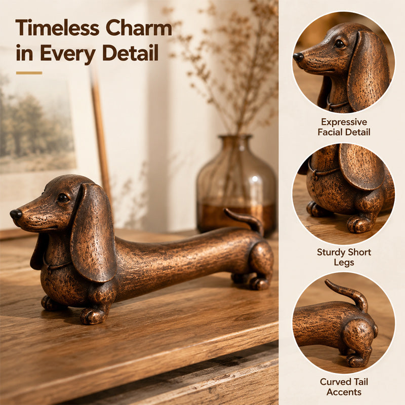 Vintage Christmas Dachshund Shelf Sitter | Festive Mantelpiece Ornament For Dog Lovers