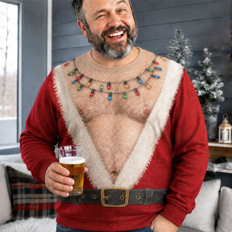 Funny Christmas Santa Shirt – Hilarious Ugly Christmas Sweater for Men