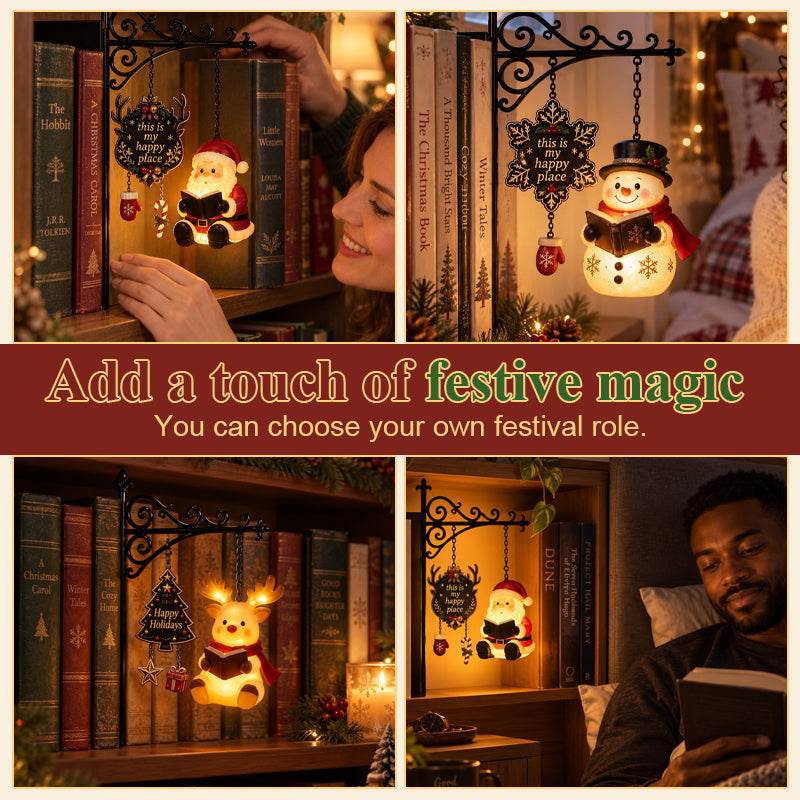 Christmas Bookshelf Character Lamp | Festive LED Shelf Decor Light