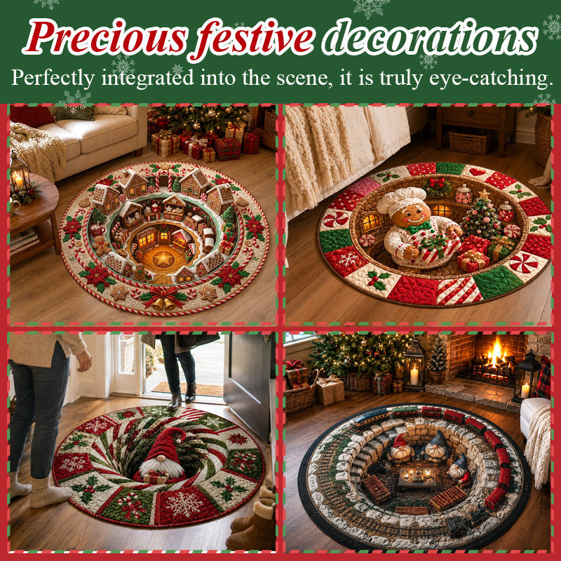 Festive 3D Christmas Rug | Cosy Living Room Floor Mat for Seasonal Home Styling