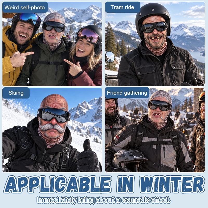 🎿 Funny Realistic Face Ski Balaclava | Slopes Party Winter Group Gear