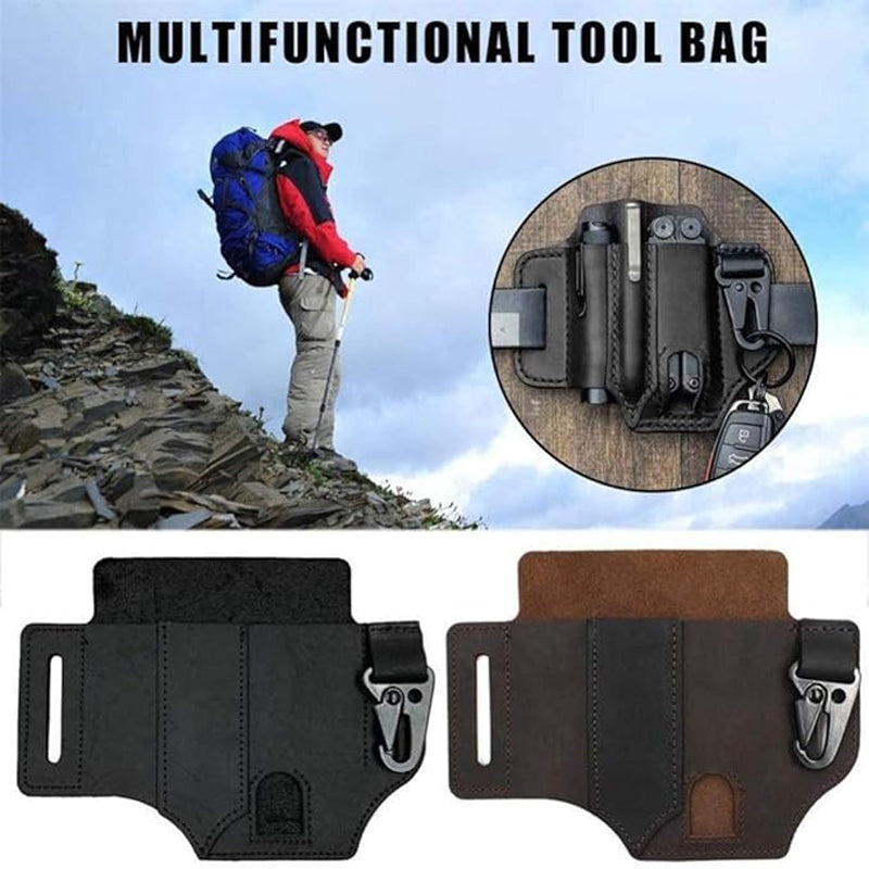 Leather Multi‑Tool Belt Pouch | Utility Storage Work Bag