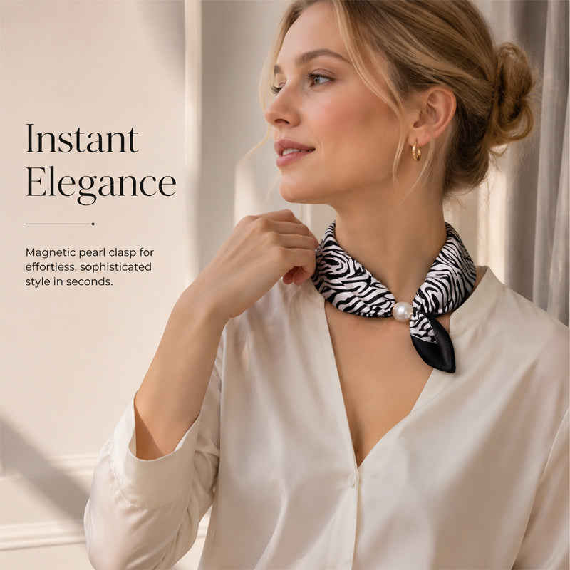 🤍 Pearl Scarf Necklace with Magnetic Clasp | Elegant Women’s Versatile Jewellery