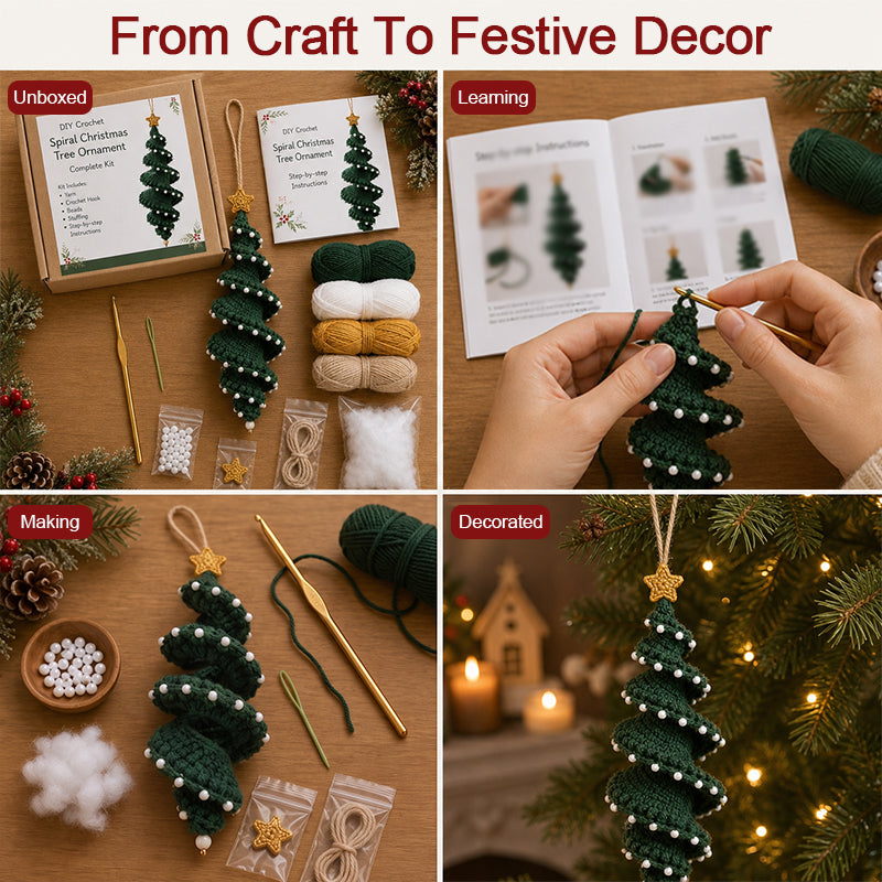 DIY Spiral Crochet Christmas Ornament Kit 🎄