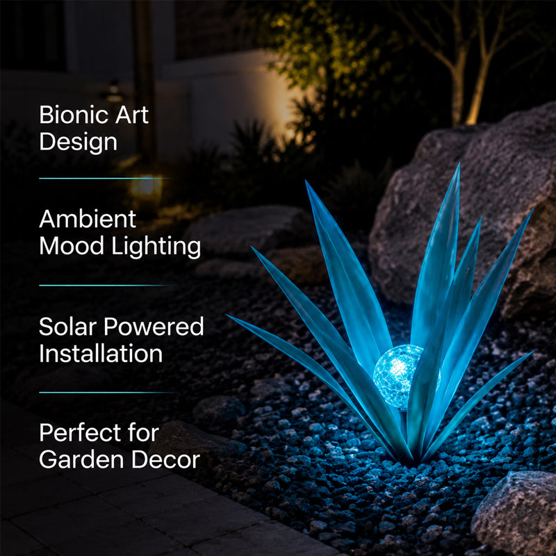 Metal Agave Solar‑Powered Light | Waterproof Outdoor Garden Ornament