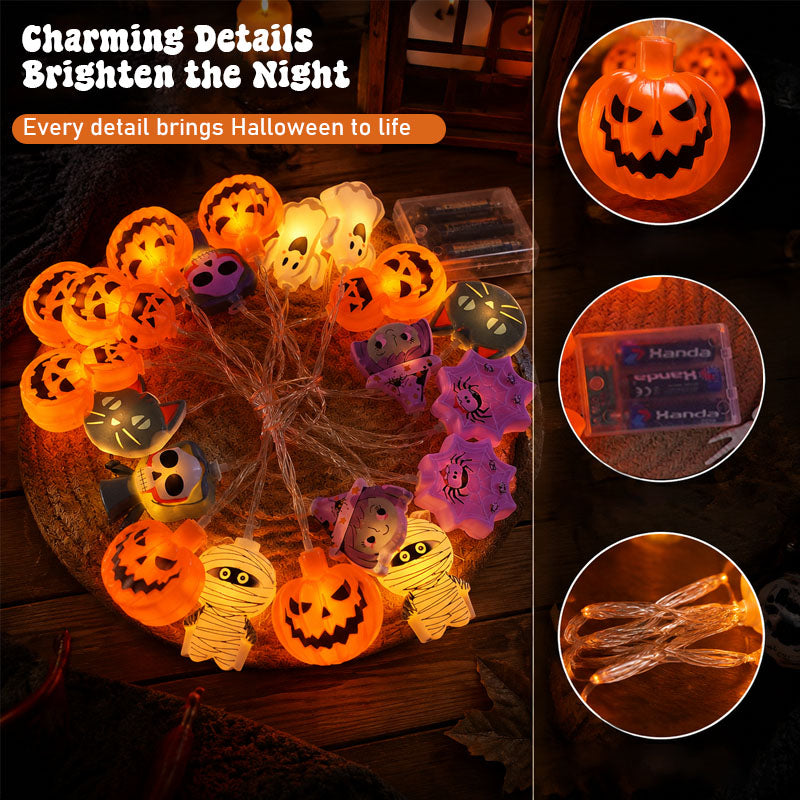 Halloween Pumpkin LED Fairy String Lights for Indoor & Garden