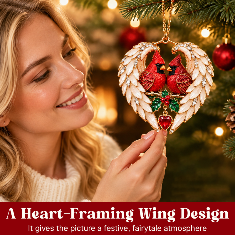 🎄Heart Angel Wing Christmas Bird Ornament, Festive Hanging Decoration for Christmas Tree