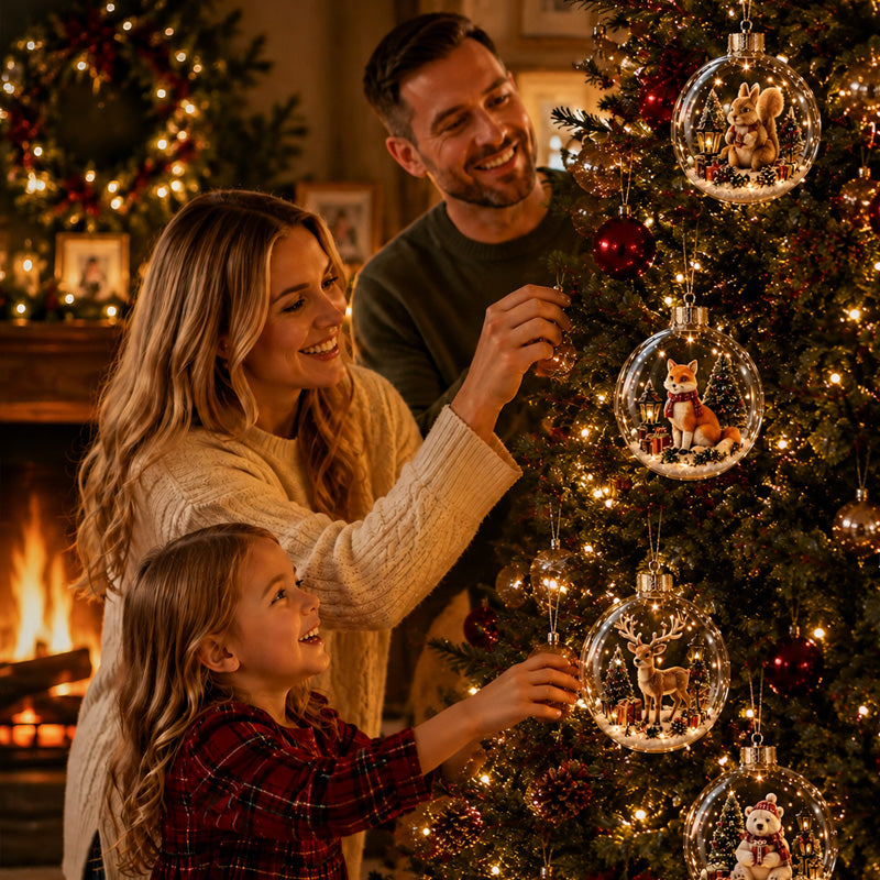 ✨ Animal‑Themed Christmas Crystal Ball | Festive Light‑Up Winter Globe Ornament