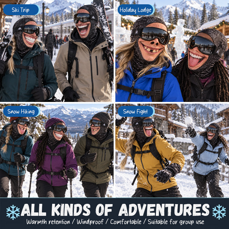 Funny Novelty Ski Mask | Hilarious Winter Snow Sports Face Cover