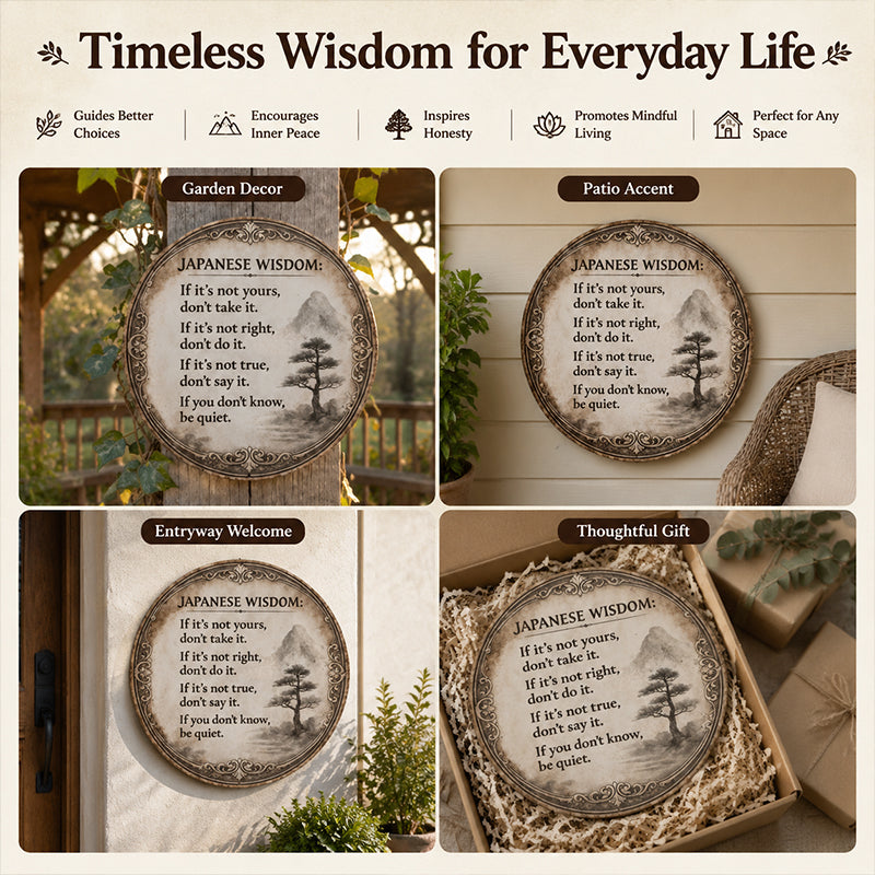 🍂 Vintage Eastern Wisdom Wall Plaque | Calm Slow‑Living Home Decor