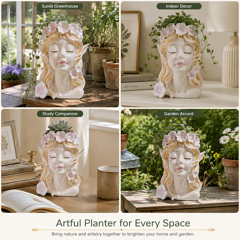 🌸Goddess Head Plant Pot | Decorative Indoor Outdoor Flower Planter for British Gardens