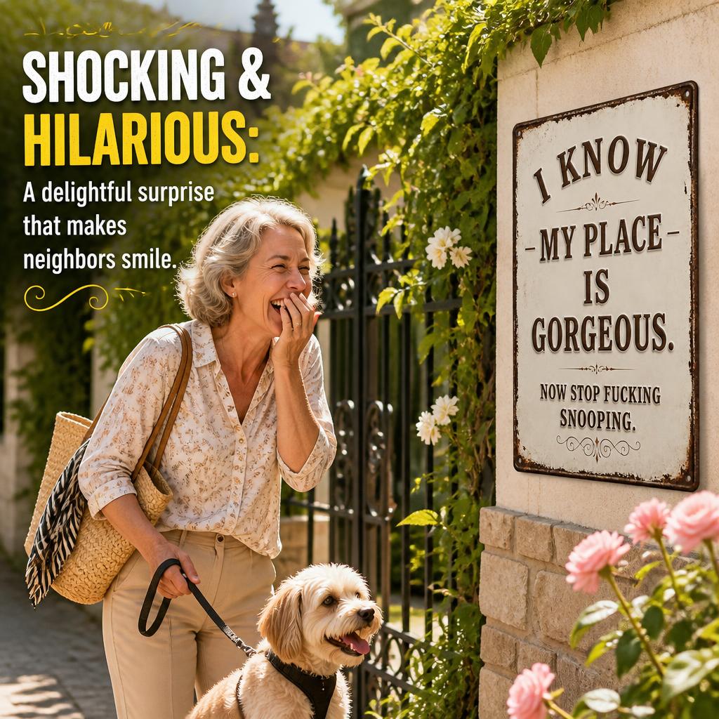 🏡 Cheeky Wall Sign | Playful Decor To Deter Unwanted Onlookers For British Homes