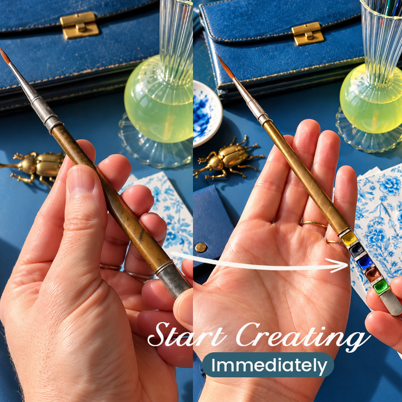 Portable Watercolour Painting Set – Compact Brush & Paint Kit