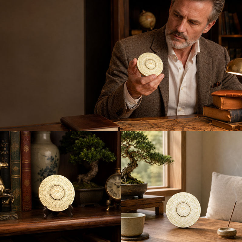 🧭 Brass Multi‑Ring Compass Ornament – Smooth Rotating Vintage Desktop Decor