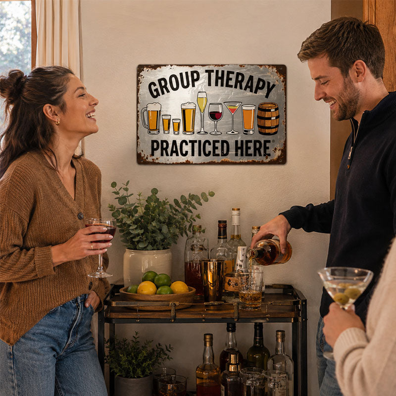 🍻😂 "Group Therapy Practiced Here" Sign