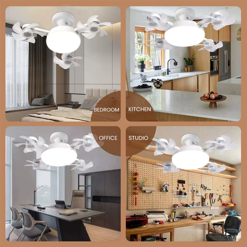 Silent Drone-Style Ceiling Fan Light – Modern LED Bedroom Lighting