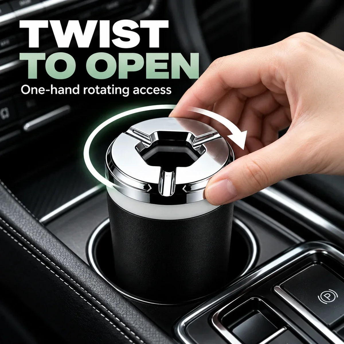 🚗 Premium Car Ashtray – Rotating Sealed Lid & Heat-Resistant Ceramic Inner Liner