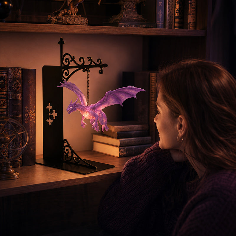 🐉 Limited Offer | Magical Floating Dragon Bookshelf Lamp – Fantasy LED Dragon Night Light For Kids & Adult Bedrooms