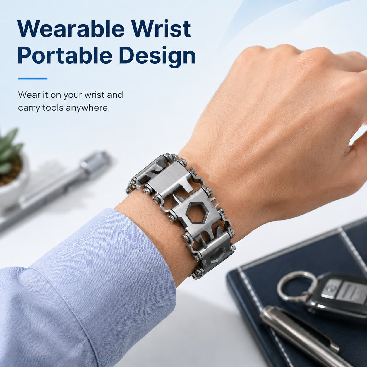 Utility Multitool Bracelet – Wearable Outdoor Tool for Camping & Hiking