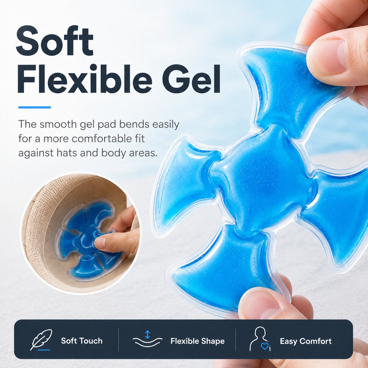 ❄️ Wearable Cooling Gel Insert – Comfort in Hat & For the Whole Body 🧢💙