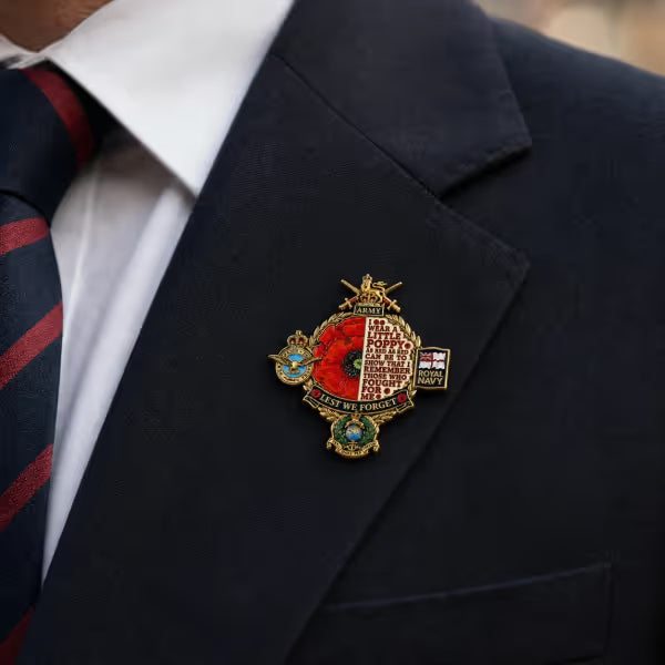 Remembrance Tribute Poppy Collectable Metal Badge