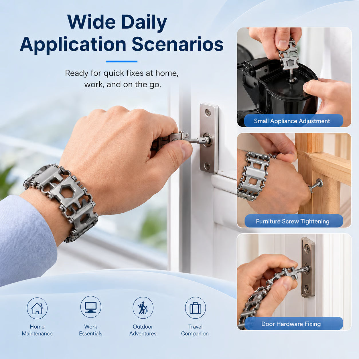 Utility Multitool Bracelet – Wearable Outdoor Tool for Camping & Hiking