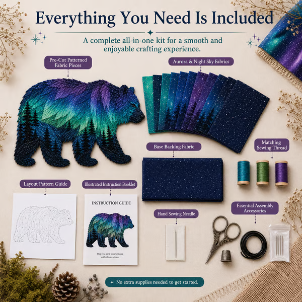 🐻Northern Lights Wildlife DIY Patchwork Kit