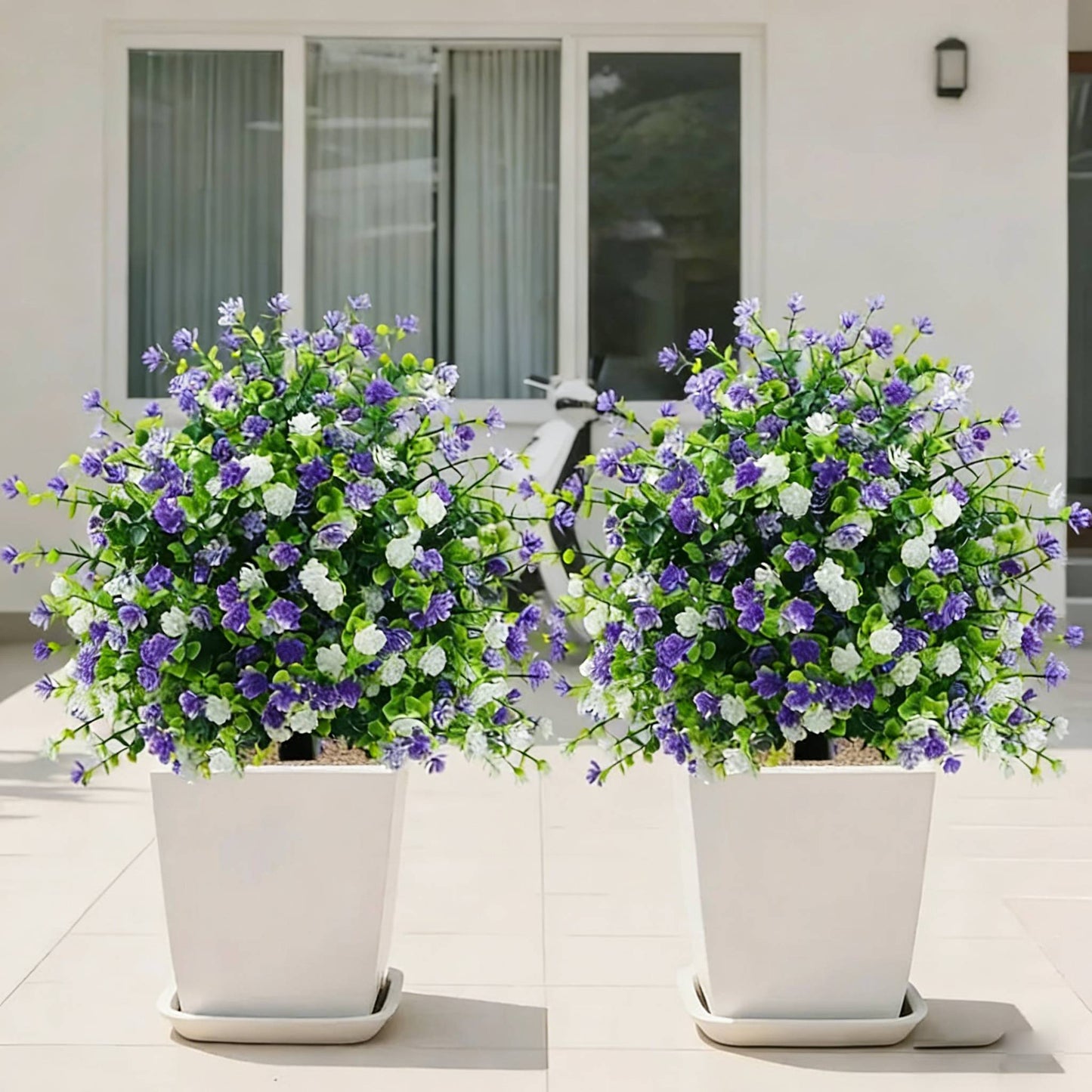 Artificial Potted Trees with Ground Stakes, Weatherproof Garden Patio Decor