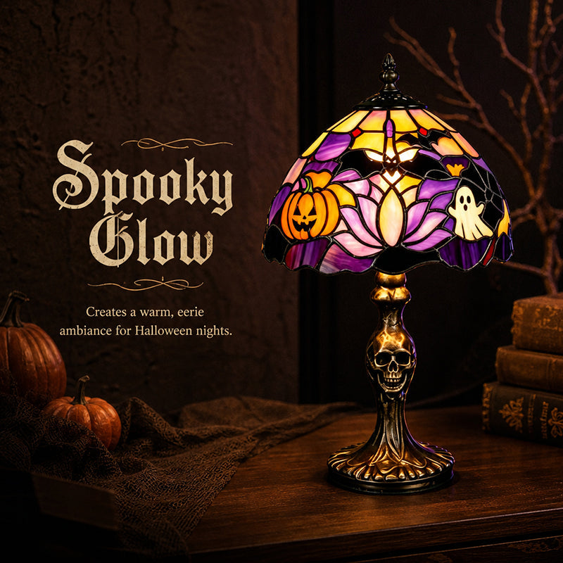 🎃 Spooky Halloween Table Lamp – Ghost, Bat & Pumpkin Glowing Ornament
