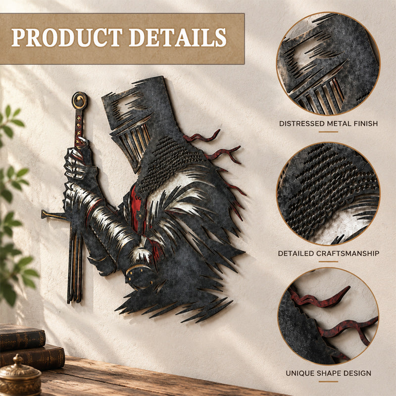 ⚔️ Medieval Knight Metal Wall Decor | Vintage Gothic Home Art, Gift For Him