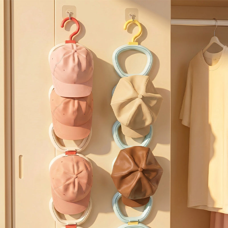 Apple Hat Hook - Door Back Series Household Scarf Hat Organizer, Punch-Free Baseball Cap Display Rack