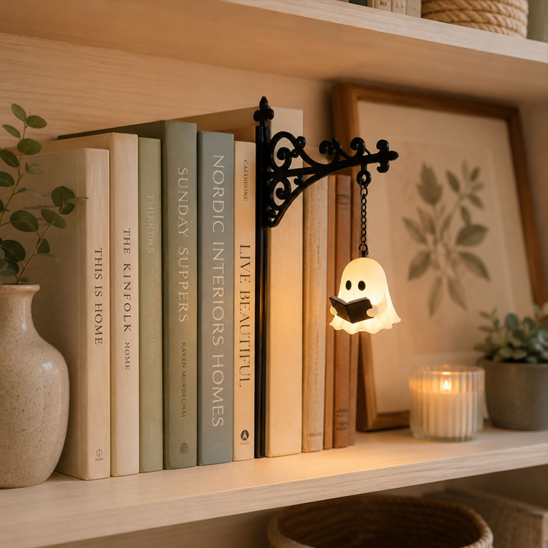 Vintage Bookshelf Lantern Light – Cosy Library Style Mini LED Table Lamp