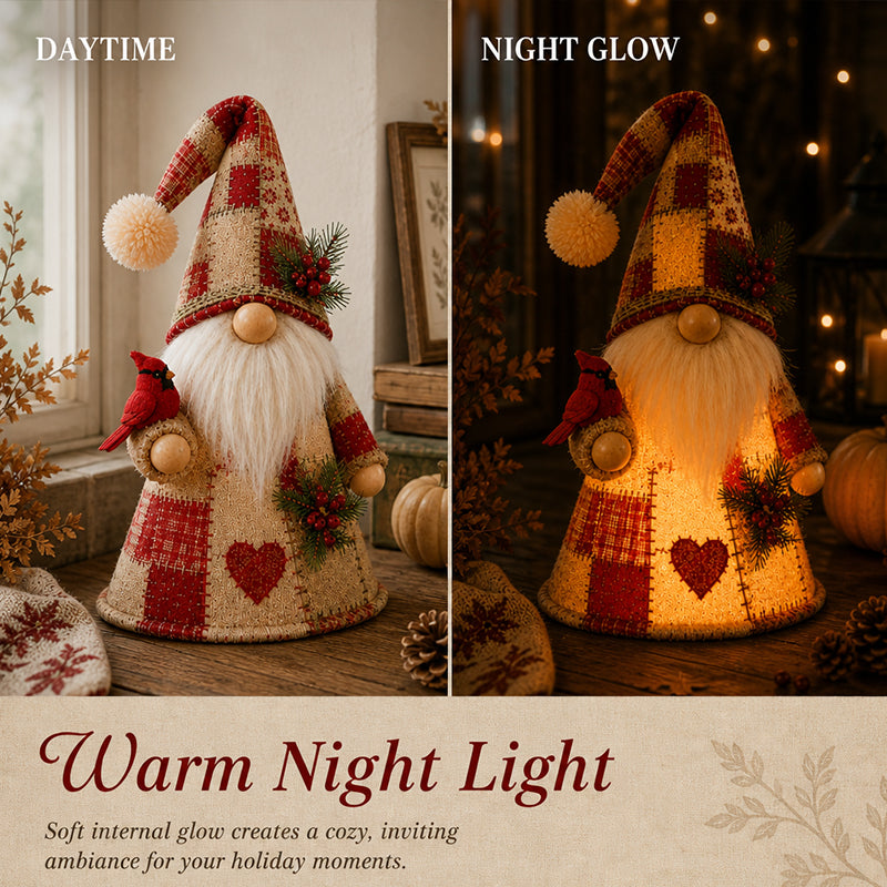 Gnome Night Light | Cute LED Garden Gnome Lamp, Indoor Bedroom Decor Nightlight