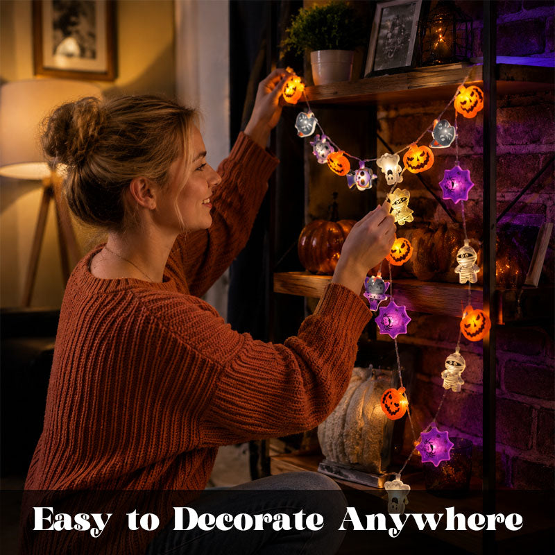 Halloween Pumpkin LED Fairy String Lights for Indoor & Garden