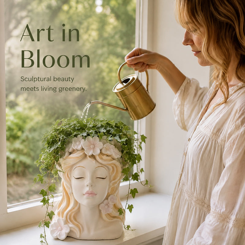 🌸Goddess Head Plant Pot | Decorative Indoor Outdoor Flower Planter for British Gardens