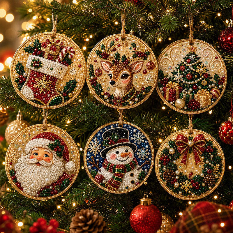 DIY Christmas Ornament Set 6-Piece Round Desig