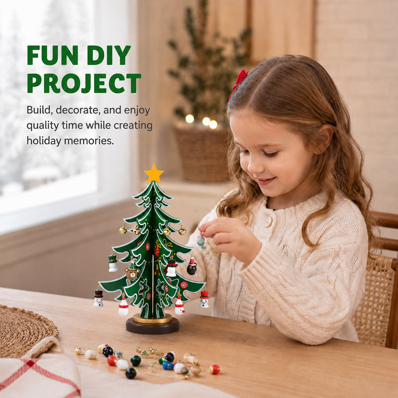 🎄 DIY Wooden Christmas Tree Ornament Set | Festive Wooden Craft Kit For Christmas Decorating
