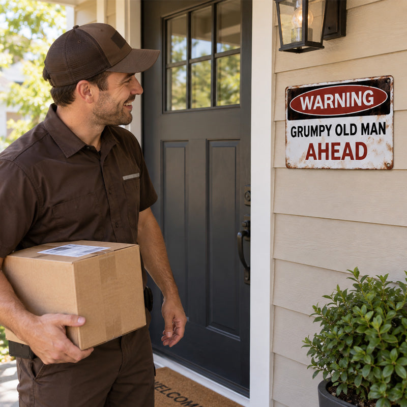 Warning | Grumpy Old Man Ahead Humorous Sign