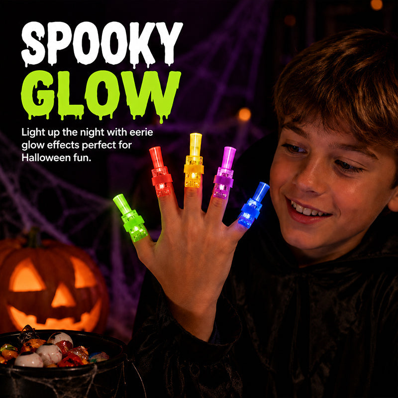 🎃 Halloween Projection Finger Lights | Spooky Mini Projector Torches for Kids Party Favour