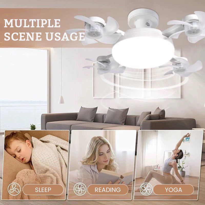 Silent Drone-Style Ceiling Fan Light – Modern LED Bedroom Lighting