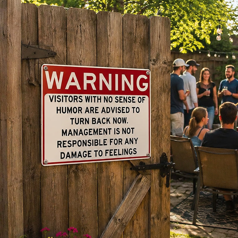 😂 Humorous Warning Door Sign | Fun Quirky Door Decoration