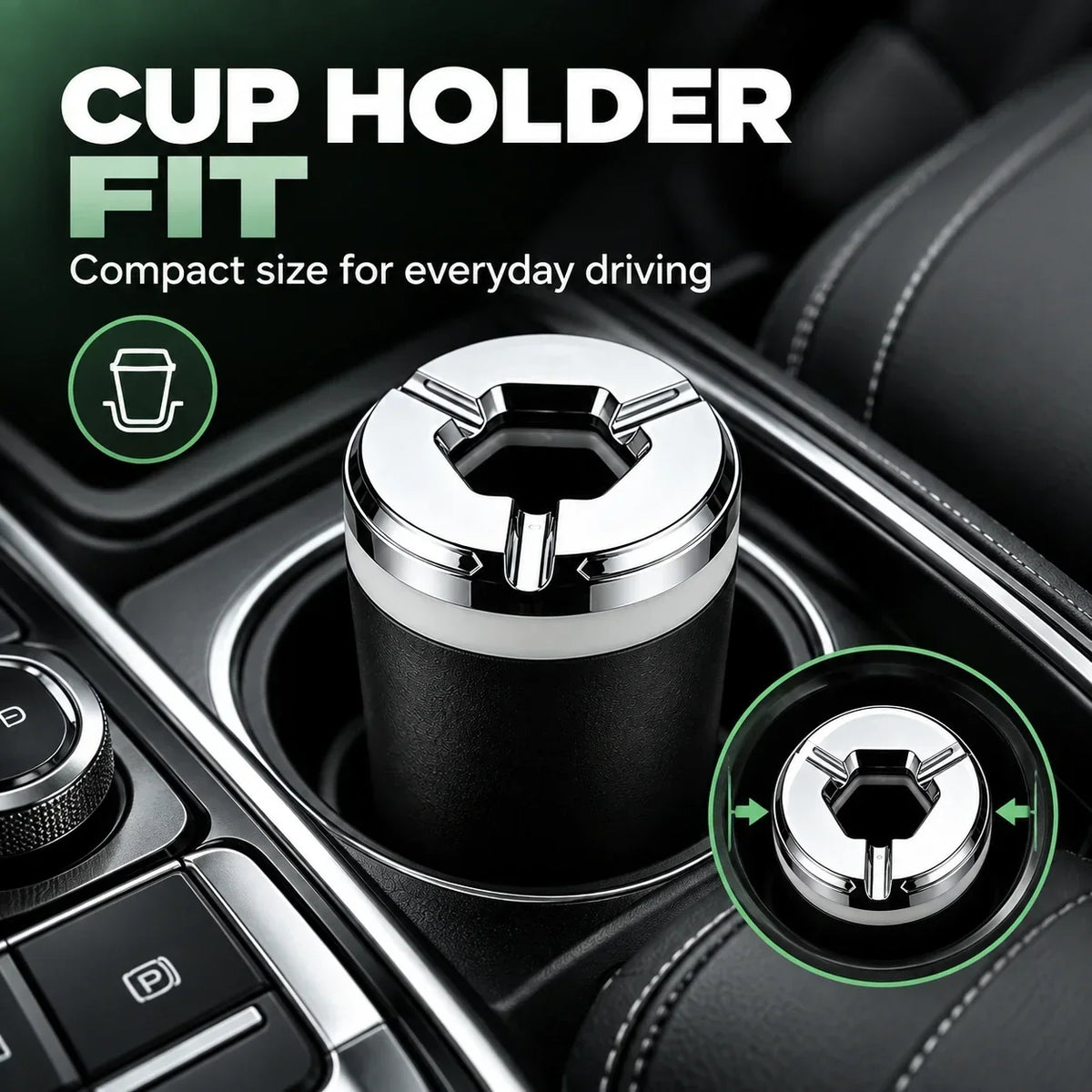 🚗 Premium Car Ashtray – Rotating Sealed Lid & Heat-Resistant Ceramic Inner Liner