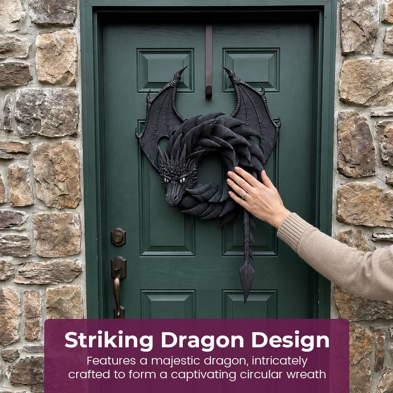 Handmade Dragon Wreath – Unique Fantasy Front Door & Wall Decor