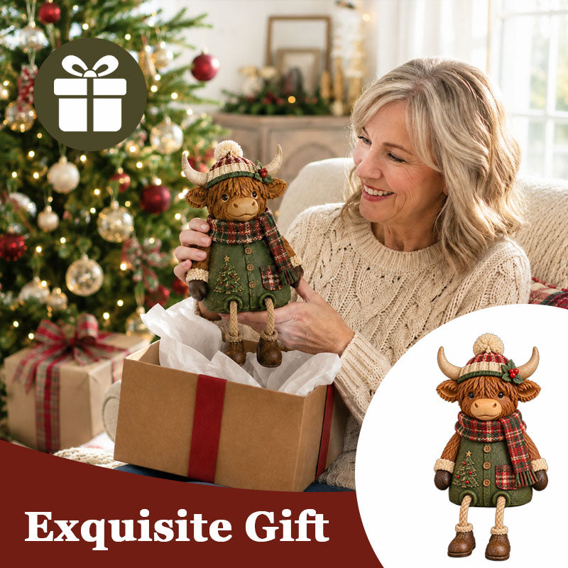 Rustic Farm Animal Christmas Dangly‑Leg Figurine | Festive Shelf & Mantel Ornament