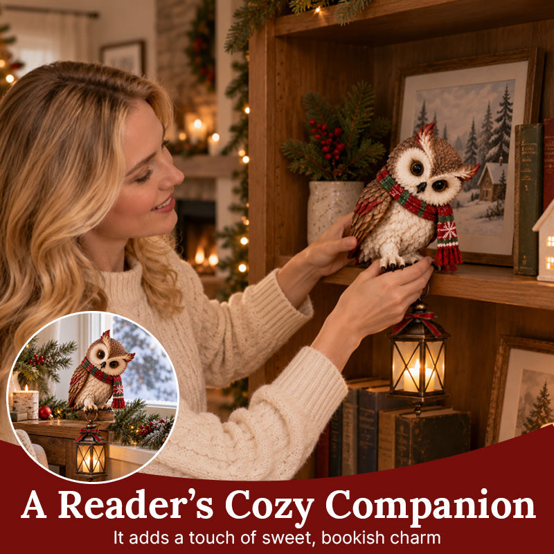 🦉Christmas Owl Lantern Figurine | Light Up Festive Owl Ornament for Home Decor
