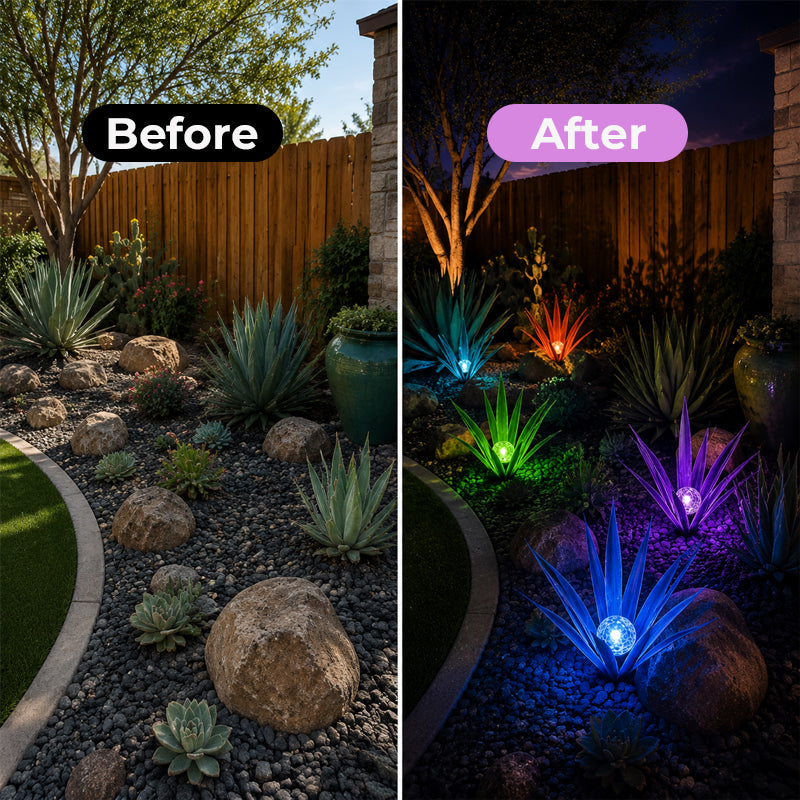 Metal Agave Solar‑Powered Light | Waterproof Outdoor Garden Ornament